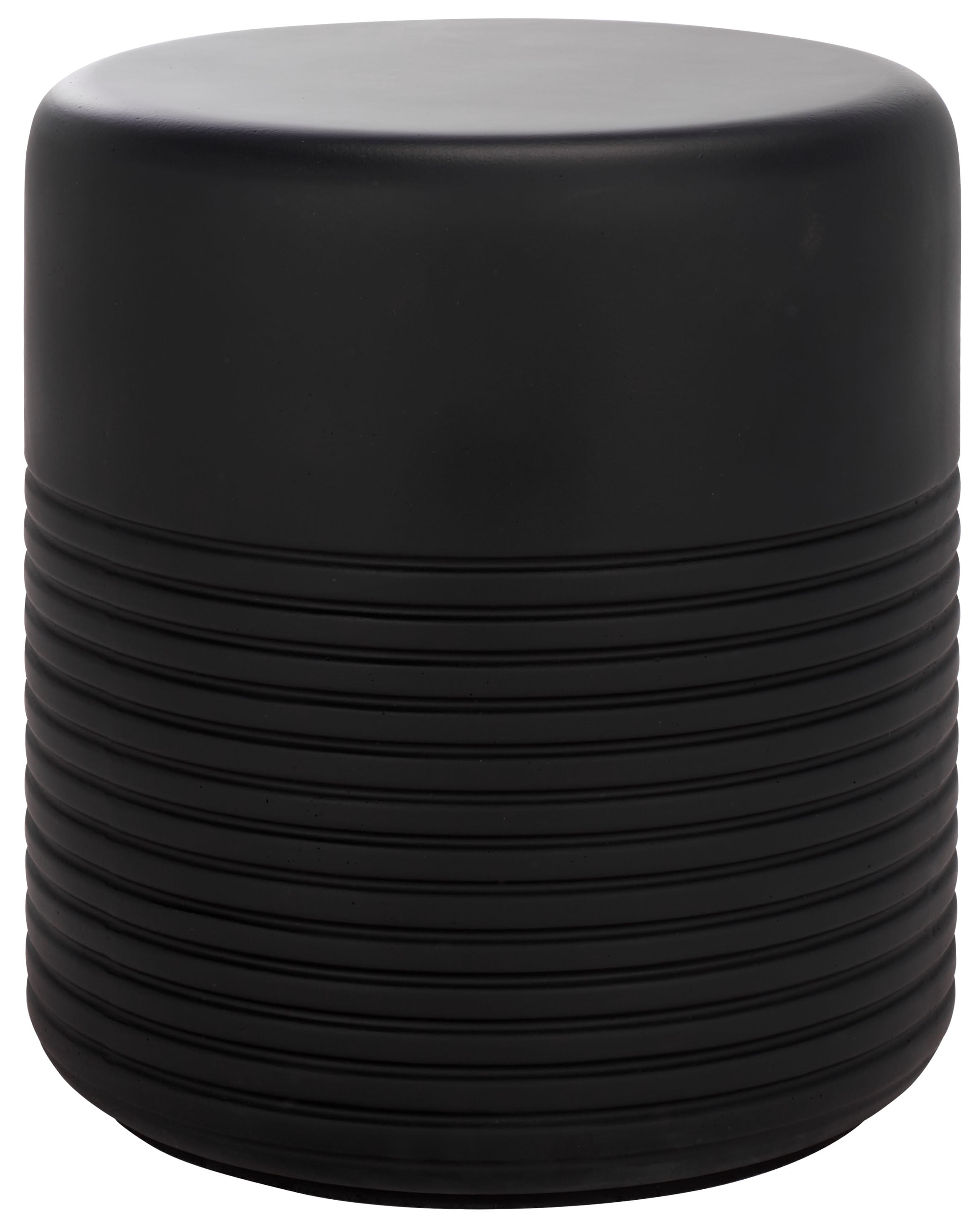 Safavieh Astrid Outdoor Modern Cement Round End Table, Matte Black