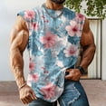 thumbnail image 3 of adaychics Beach Tank Tops for Men Hibiscus Floral Beach Sleeveless T Shirts Summer Tank Tops for Vacation Travel, 3 of 6
