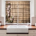 thumbnail image 2 of Ambesonne Wooden Kitchen Curtains, Blooming Orchard Spring, 55"x45", Pink Brown Green, 2 of 3