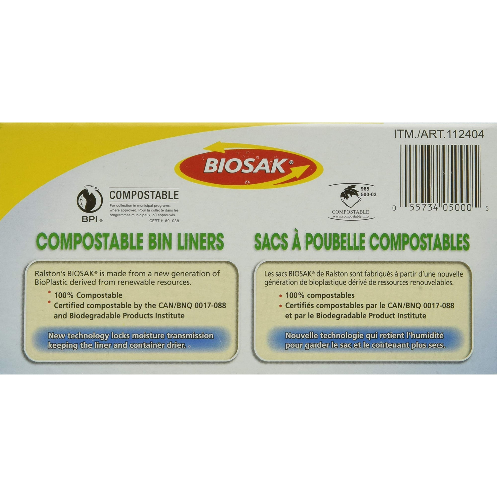 Biosak Sacs Compostables Verts, 60,96 cm X 76,2 cm (24 Po X 30 Po