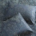 thumbnail image 4 of Clover 7 Piece Soft Polyester King Comforter Set, Jacquard Pattern, Teal- Saltoro Sherpi, 4 of 5