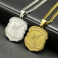 thumbnail image 6 of SAINT MICHAEL PROTECT US Archangel 14K Yellow Gold Saint Michael Necklace Men/Women Gold Color Pendant Necklace Jewelry, 6 of 8
