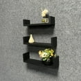 thumbnail image 3 of Abrihome Black Floating Wall Shelves 3-Tier, Home & Office Decor, 3 of 6