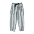thumbnail image 3 of YUEHUA Girl's Sweatpants, Kids Unisex Sportswear Pants Drawstring Plain Jogger Pant for Boys or Girls Long Training Casual Trousers, Size 6-7 Years, 3 of 5