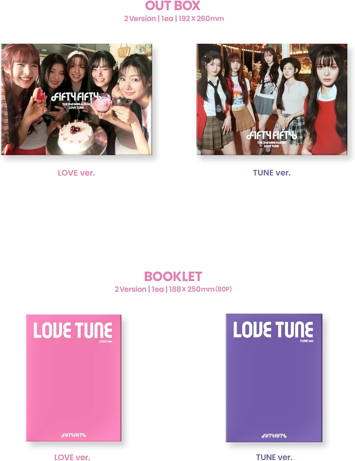 Fifty Fifty - Love Tune - incl. Booklet, Individual Photocard, Group Photocard, Sticker, Accordion Lyric Card, Postcard + Folding Poster - Music & Performance - CD