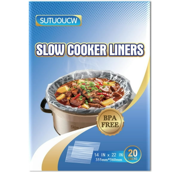 20 Counts Slow Cooker Liners and Cooking Bags, Extra Large Size Fits 6 - 10QT Pot, 14"x 22", BPA Free, Suitable for Oval & Round Pot -1 Pack