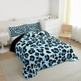 thumbnail image 3 of Homewish Cheetah Print 3-Piece Full Size Comforter Sets for Female Men,Black Blue Bedding Comforter Set,Geometric Stripes Lightweight Bedding Sets,Ultra Soft Home Decor,Reversible, 3 of 8