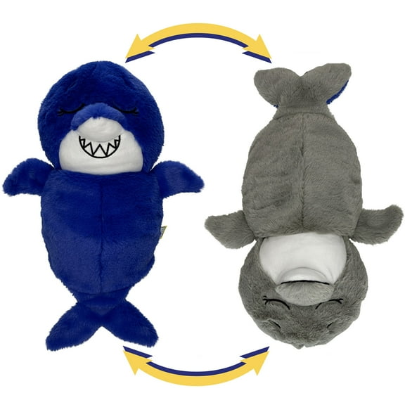 FlipaZoo: Upside Down Inside Out - Shark to Dolphin - 2-In-1 Animal Plush, Belly Flips To Reveal 2nd Character, Kids Play Companion, Plus Bonus Baby