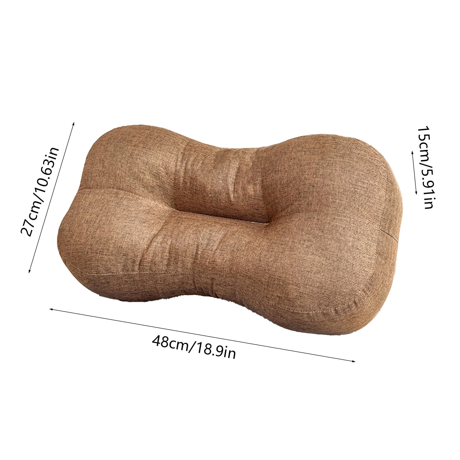 LHNFT Ergonomic Butterfly-Shaped Neck Pillow, Contoured Cervical Support Pillow for Neck Pain Relief, Soft Linen-Feel Pillow for All Sleeping Positions