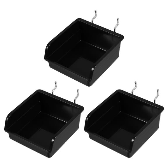 LEORX Pegboard Organizer Bins Peg Board Storage Bin Black PP 3Pcs