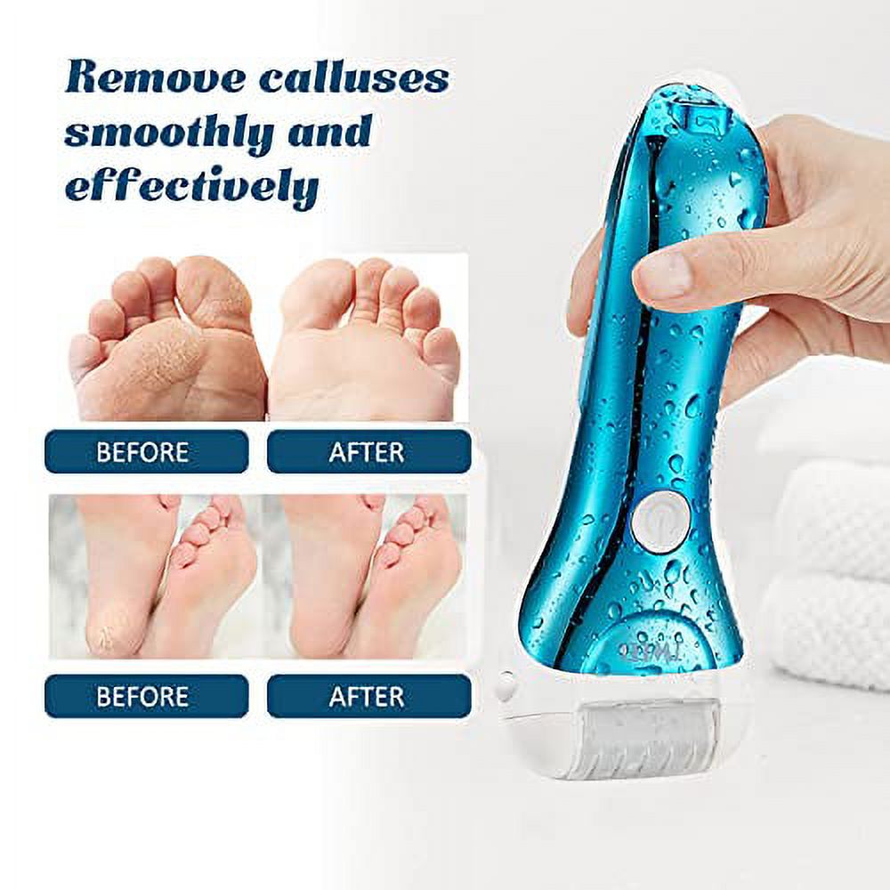 Callus Remover for Feet, Electric Foot File Rechargeable Foot Scrubber Pedicure Tools for Feet Electronic Callus Shaver Waterproof Pedicure kit for Cracked Heels and Dead Skin with 5 Roller Heads - image 4 of 7