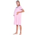 thumbnail image 5 of Xmarks Nursing Gown 3 in 1 Delivery/Labor/Nursing Nightgown Women Maternity Hospital Gown Button Down Breastfeeding Sleepwear, 5 of 8