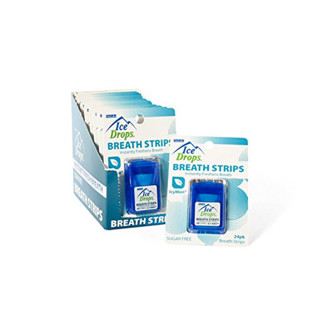 Ice Drops Breath Strips IcyMint 24 count 12 pack