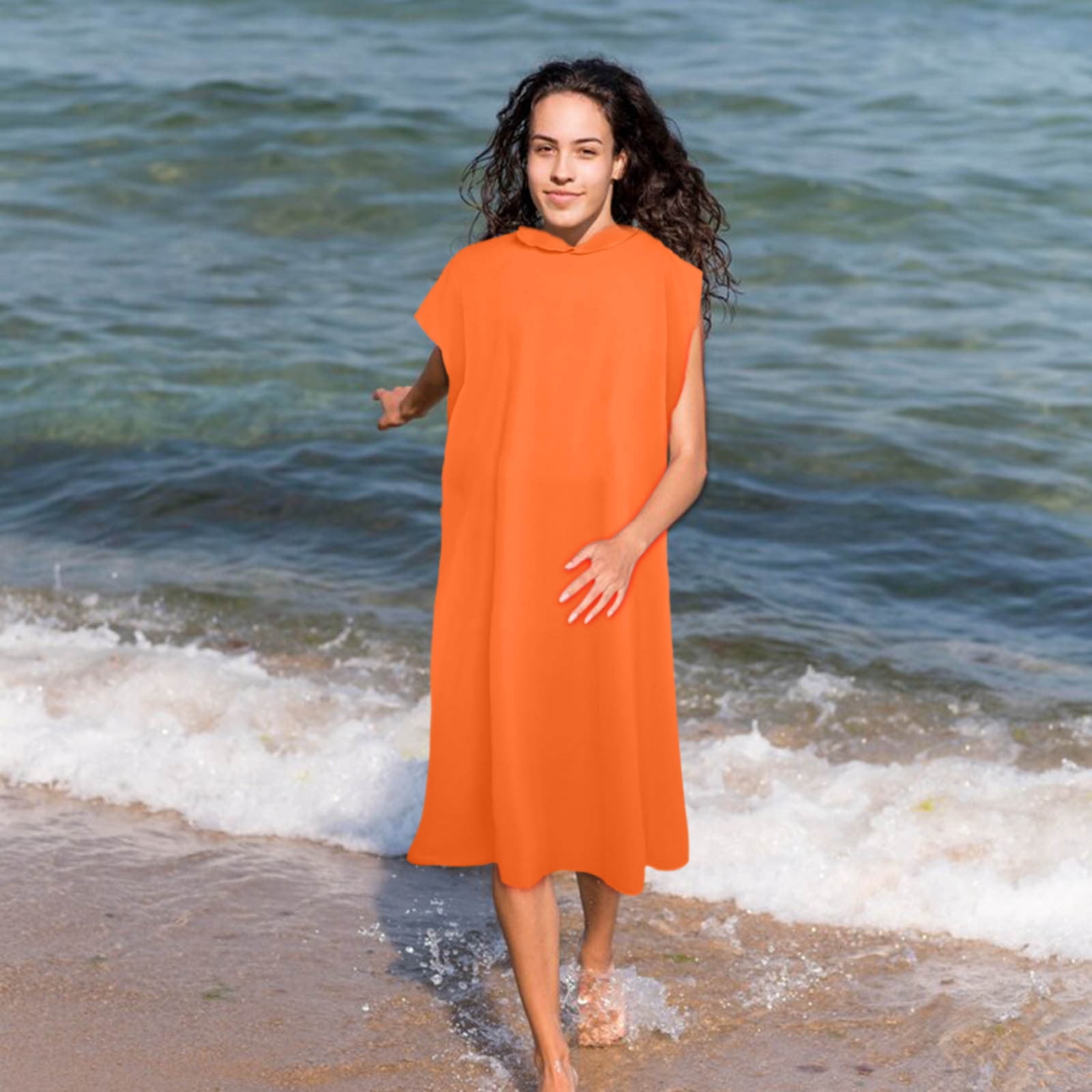 Poncho De Bain Serviette Microfibre à Séchage Rapide - Peignoir De Change Pour Plage, Piscine, Surf Adulte Et Enfant (A)