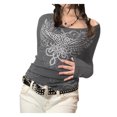 thumbnail image 1 of Lucakuins Camisetas de manga larga con estampado gráfico vintage para mujer Lucakuins S-XL, 1 of 5