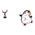 thumbnail image 1 of Figura de cabeza de ciervo,Adorno de cabeza de ciervo,estatua de animal decorativa,Figura de cabeza de ciervo para decoración de mesa creativa,Reloj de pared,Reloj de pared silencioso y, 1 of 8