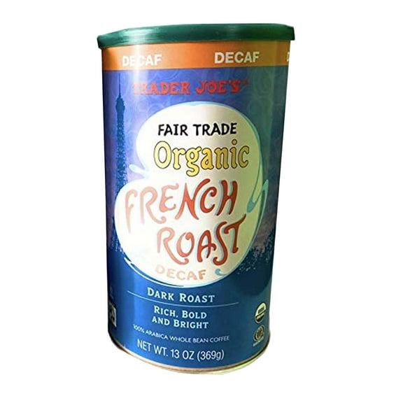Pack of 1 Trader Joe's Fair Trade Organic Decaf French Roast - Dark Roast Whole Beans | 13 oz