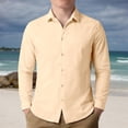 thumbnail image 2 of Kids Linen Button Down Shirts, Solid Long Sleeve Casual Tops for Spring & Summer, 3-14Y, 2 of 5
