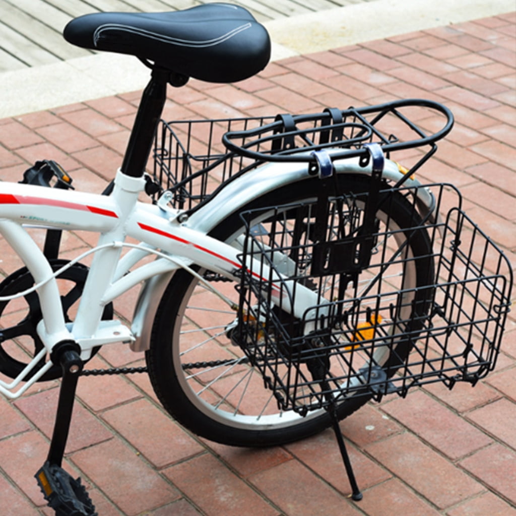 Folding Bike Front Basket Folding Bicycles Basket with Removable Liner Bag Front & Rear Hanging Bike Basket Enduring