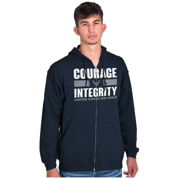 US Air Force Courage Integrity Zip Up Hoodie Men's Women's Brisco Brands S