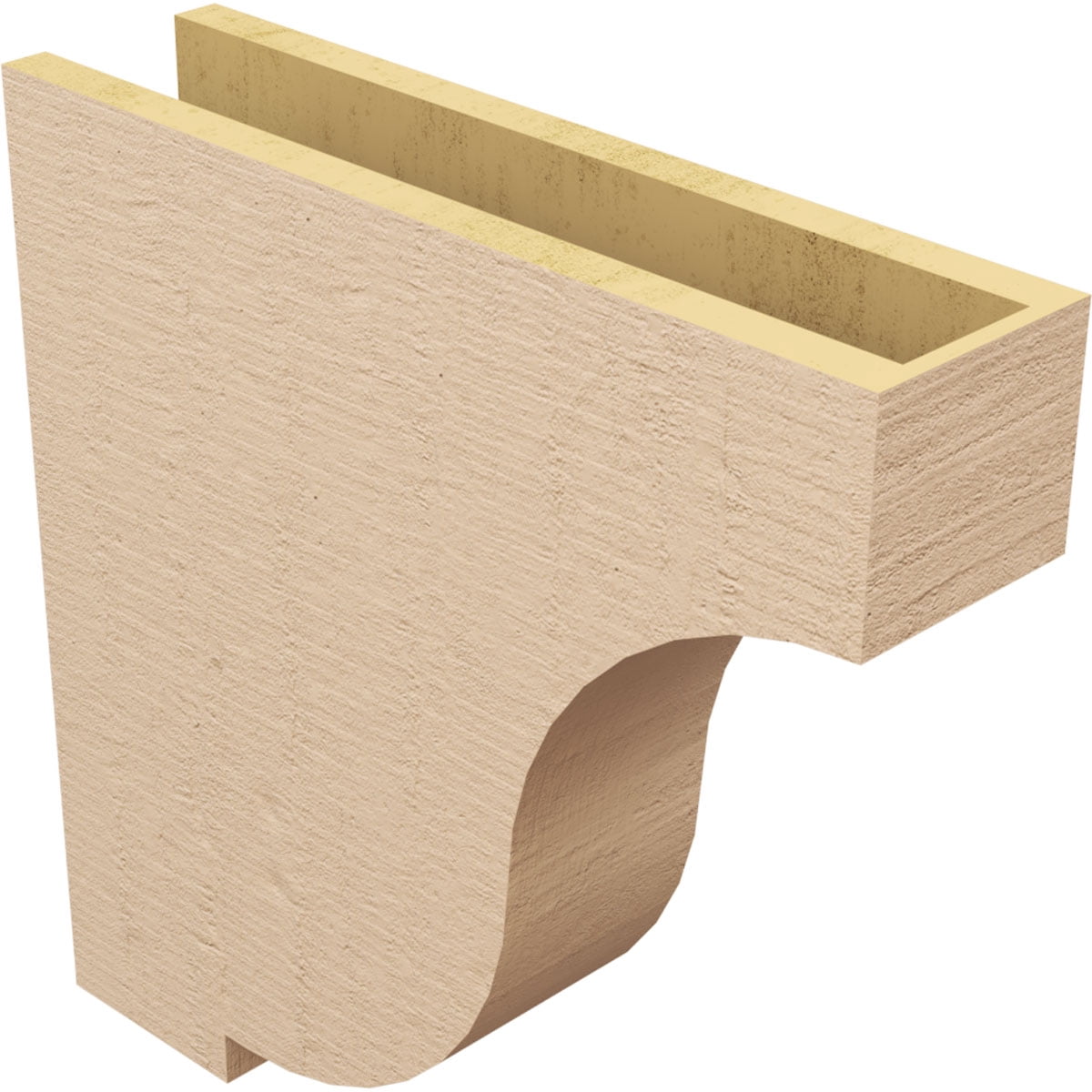 5"W x 20"D x 20"H Thin Van Buren Rough Cedar Woodgrain TimberThane Corbel, Primed Tan