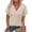 Beige #172, variant on Womens Short Sleeve Sweater Striped Waffle Knit Tops V Neck Spring Summer T Shirts Casual Blouses Outfits Beige 2XL