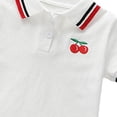thumbnail image 4 of SGFCWSX Girls Polo Dress Short Sleeve Cherry Embroidery Pleated Hem Summer Casual School Playwear Party Dress White Size 7-8 Years, 4 of 4