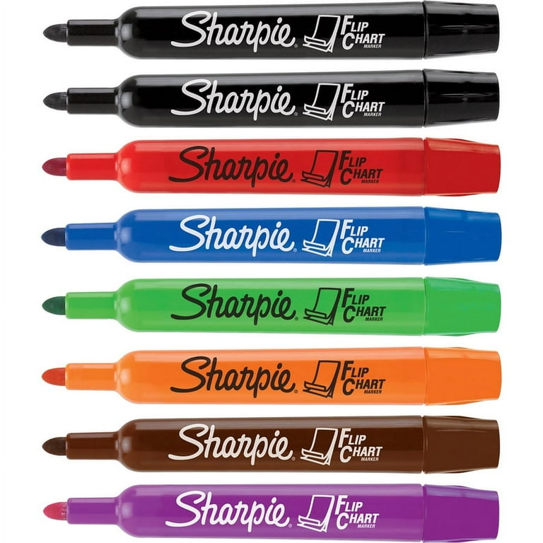 Sharpie Flip Chart Markers, Bullet Tip, Assorted Colors, 8