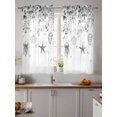 thumbnail image 2 of Grey Coastal Curtains 45 Inch Length,Sheer Curtains for Bedroom Living Room Window Summer Eucalyptus Leaves Beach Ocean Starfish Nautical Kitchen Curtains Small Half Window Drapes 42"x45" 2 Panels, 2 of 7