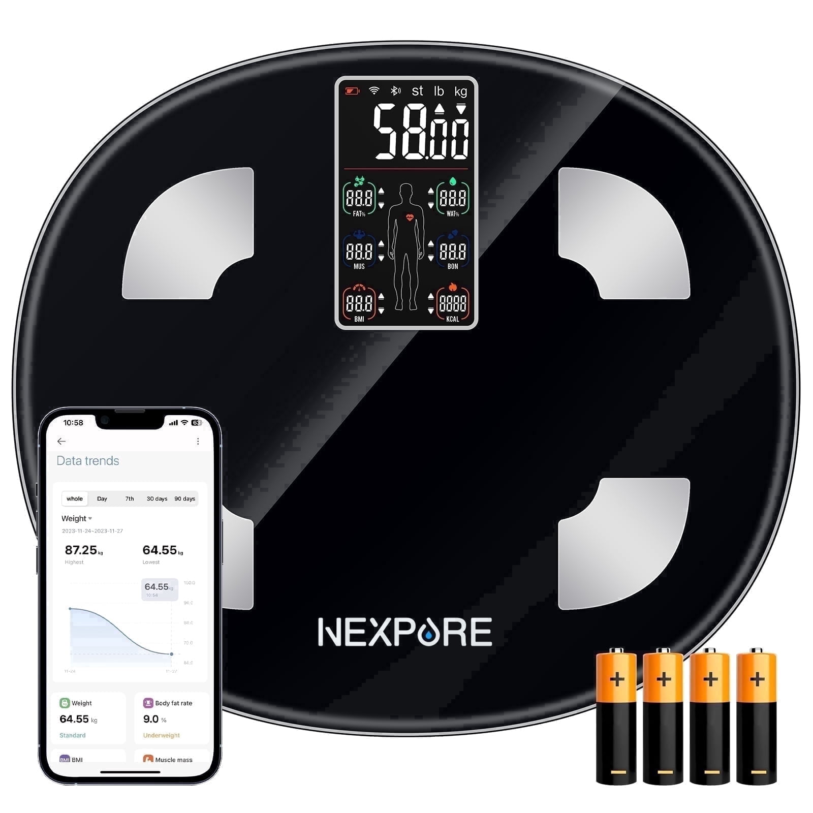 Garmin Index S2, Smart Scale with Wireless Connectivity, Measure
