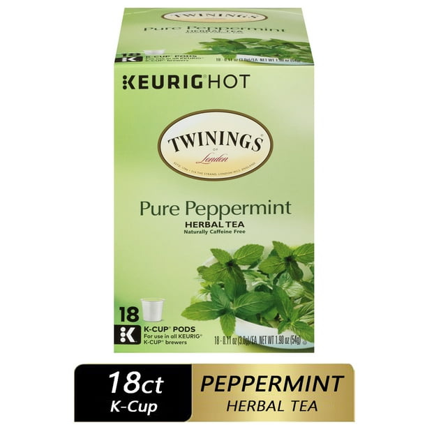 Twinings of London Pure Peppermint Tea KCups for Keurig , 18 Ct