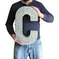 thumbnail image 3 of Huge 20" Metal Letter "C" Wall Decor, Galvanized Wall Mountable Decoration for Country, Mid-Century, or Farmhouse Themed Room or Event, 3 of 6