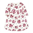 thumbnail image 3 of Hudson Baby Infant Girl Cotton Dresses, Burgundy Rose, 0-3 Months, 3 of 4