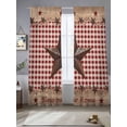 thumbnail image 2 of Country Star Farm Sheer Curtains 96 Inch Length 2 Panels Set for Living Room/Bedroom, Farmhouse Plaid Texas Vintage Fruit Curtain Sheers Drapes Rod Pocket Curtains Window Treatment Set 52''x96''x2, 2 of 7