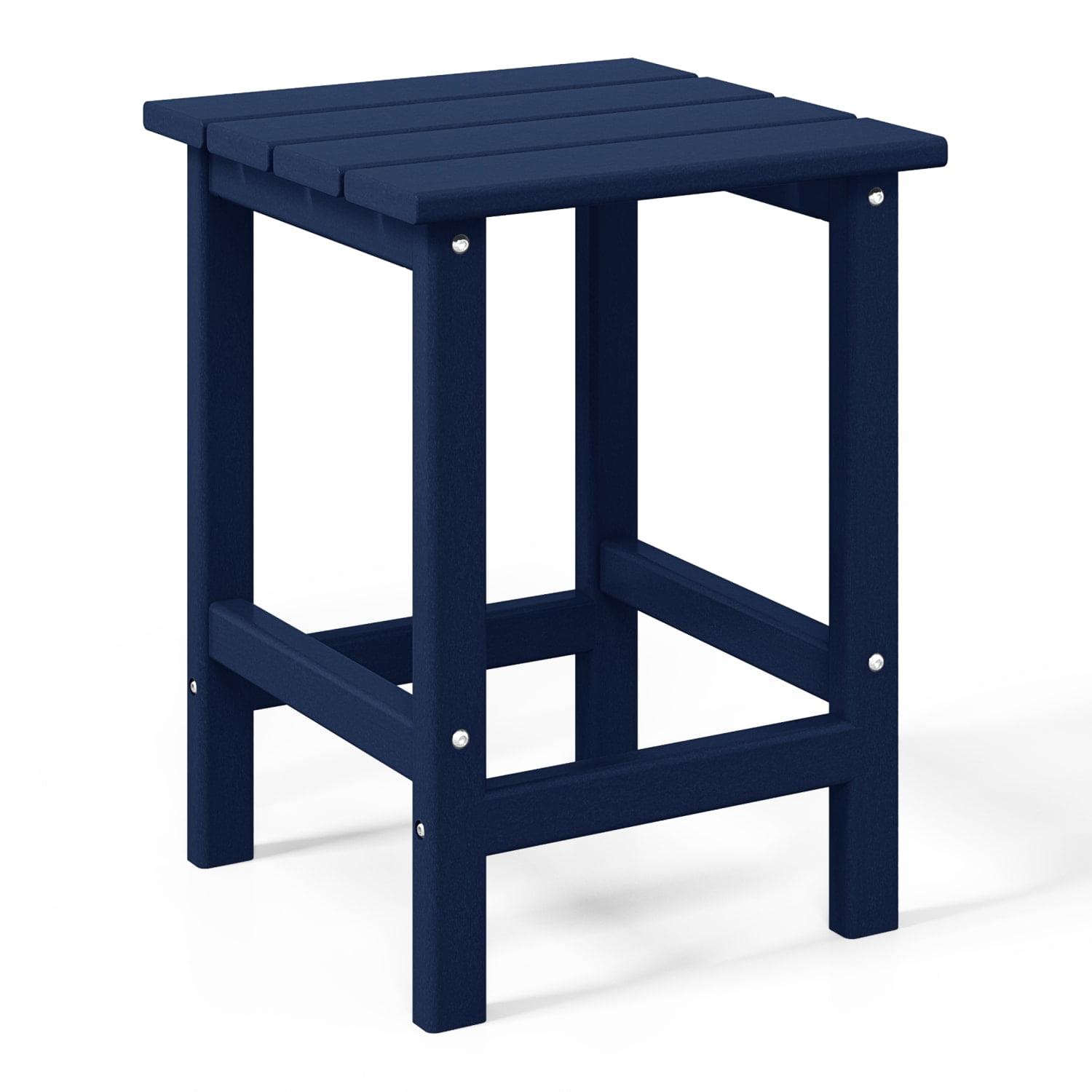WestinTrends Outdoor Side Table, All Weather Poly Lumber Adirondack Small Patio Table Square End Table for Pool Balcony Deck Porch Lawn Backyard, Navy Blue (14"L x 14"W x 18.5"H)