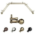 thumbnail image 1 of Ludmila 13/16" Double Bay Window curtain rod Adjustable 20"-36", 38"-72" - Antique Brass,(ABay-90-4D), 1 of 4
