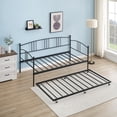 thumbnail image 1 of AKDSteel Metal Daybed With Steel Slat Support And Arched Headboard, Perfect For Living Room Or Bedroom, 1 of 9