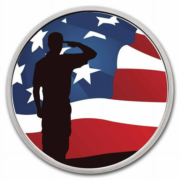 1 oz Silver Colorized Round - APMEX (Salute the Flag)