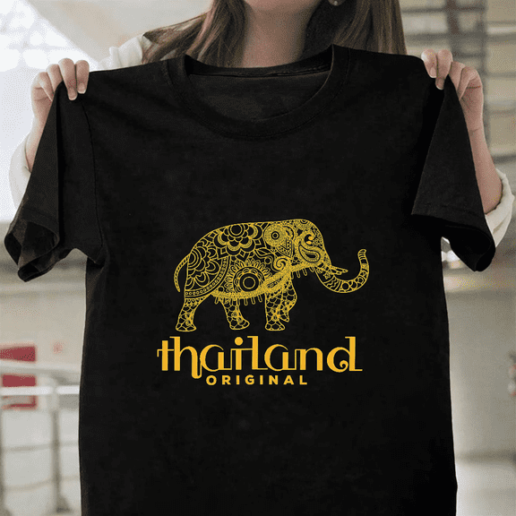 Thailand Original Elephant Cultural Souvenir Travel Unisex T-Shirt, up to size 3XL.