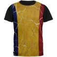 thumbnail image 1 of Distressed Romanian Flag All Over Mens Black Back T Shirt, 1 of 1
