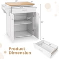 thumbnail image 3 of Gymax Kitchen Island on Wheels Rolling Kitchen Cart w/ Drawer & Storage Cabinet Spice Rack, 3 of 10