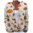 thumbnail image 2 of Pyhlmscde Women's Fall Cute Print Knit Cardigan Sweater, Womens Tops, Cardigan Sweaters for Women, Fall Clothes, 2 of 5