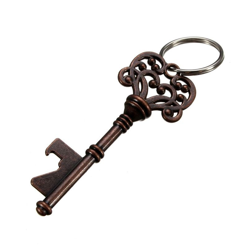 Key Shaped Bottle Opener Ring Keyring Keychain Metal Beer Bar Tool Bronze Gift 