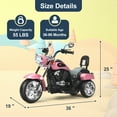 thumbnail image 4 of CIPACHO 6V 3 Wheel Kids Motorcycle, Battery Powered Electric Motorcycle Toy, Holiday Birthday Gift for Kids Ages 3-8, Pink, 4 of 10
