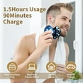 thumbnail image 6 of Nogroa Head Shavers for Bald Men, Magnetic Electric Razor, 7D Rotary Shaver 5 in 1 Grooming Kit, IPX7 Waterproof, Wet/Dry, LED Display, Rechargeable, Cordless, Bright Blue, 6 of 9