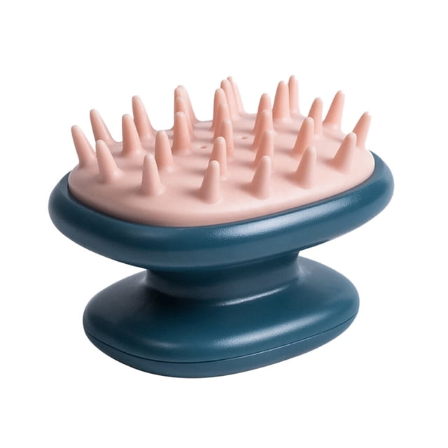 Wosthever Cepillo de masaje de de silicona Mini cabeza cuerpo cuero cabelludo cojín de aire peine de mano champú para el cuero cabelludo Juegos de accesorios de baño azul oscuro NO1