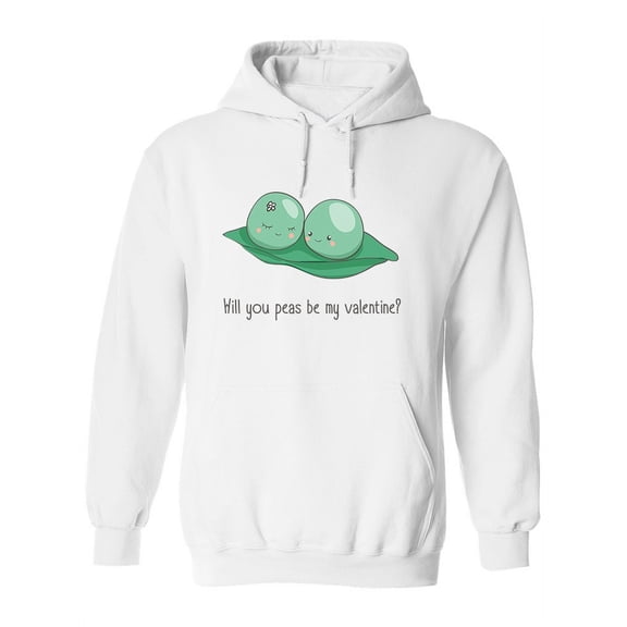 Will You Peas Be My Valentine? Hoodie Women -Image by Shutterstock, Female Medium