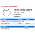 thumbnail image 2 of Rear Brake Pad Sensor - Compatible with 2015 - 2019 BMW 750i 4.4L V8 2016 2017 2018, 2 of 2