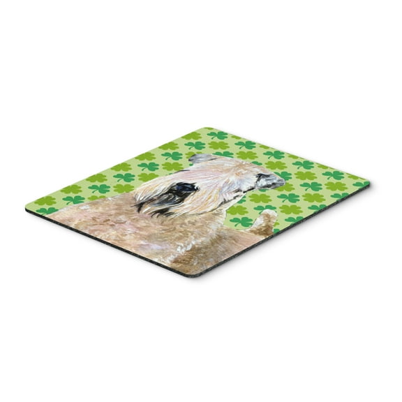 "Wheaten Terrier Soft Coated St. Patricks Day Shamrock Mouse Pad Hot Pad or Trivet"