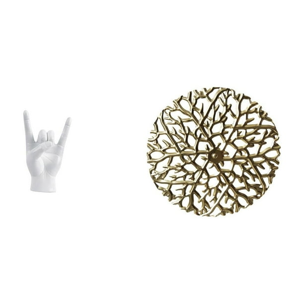 Estatua del gesto de la roca,Figuras de estatuas de dedos con gestos de música rock,Escultura colgante de pared,Decoración de pared metálica para sala de estar,dormitorio y exteriores,Disco